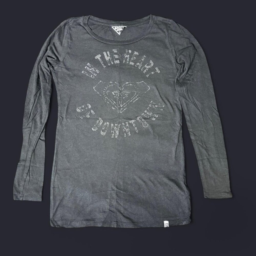 Roxy longsleeve lightweight dark grey // vintage early Y2K